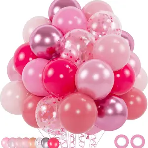 80pcs Balloons Set, 10/12 Inch Metallic Chrome Pearl, Hot Macaron Baby Pastel Balloons, Metallic Latex Balloons, Perfect for Parties and Celebrations