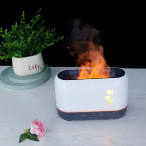200ml USB-Powered Creative Bubble Humidifier - Essential Oil Aromatherapy Diffuser with 3D Flame Ambient Lighting, Portable for Home, Office Use