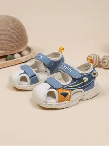 Toddler Boy's Patchwork Velcro Design Sandals, Strap Sandals, Casual Comfortable Non-slip Sandals for Indoor & Outdoor, Fashionable Shoes for Daily Wear