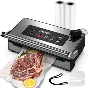 90Kpa  Vacuum Sealer, Stainless Steel Vacuum Sealer Machine for  with Double Heat Seal & Double Pump,  Sealer Dry/Moist/Liquid Modes, Roll Storage and , Easy-Lock Handle and Clean