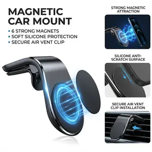 Car Vent Magnetic Phone Holder, Strong Magnet, Single Hand Operation, Quick Access, Non-Blocking Air Vents, Easy Installation, Fits Multiple Cars
