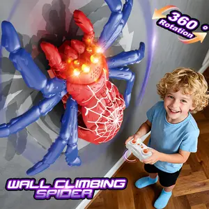 Wall Climbing Spider Remote Control Robot Toy, Rechargeable RC Prank Toy, Fun, Suitable for Kids Aged 3 and Up, Requires 2 Aa Batteries