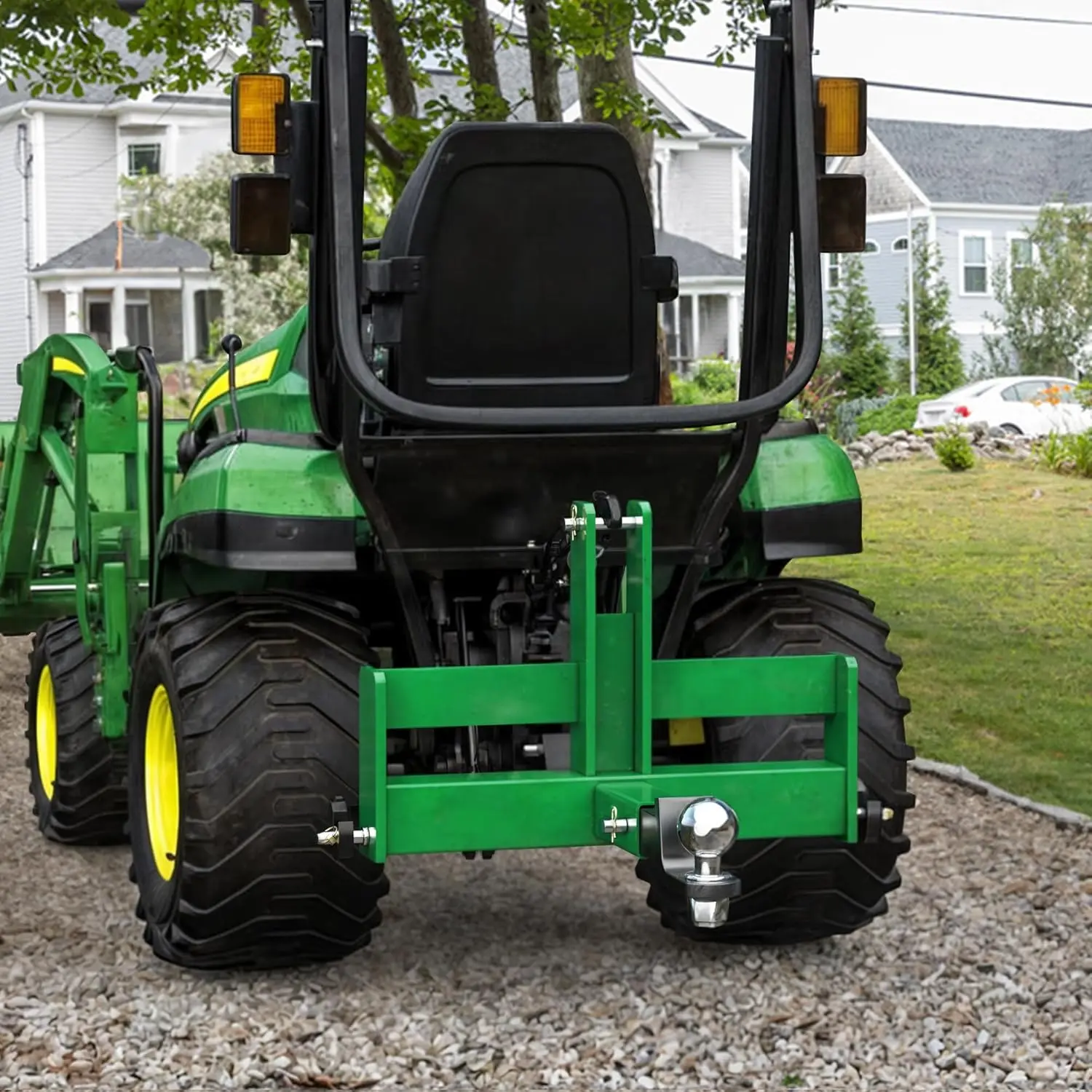 YINTATECH 3 Point Hitch Receiver for Category 1 with 2" Receiver and Suitcase Weight Brackets Green Multi-Function Easy Install Sturdy Durable