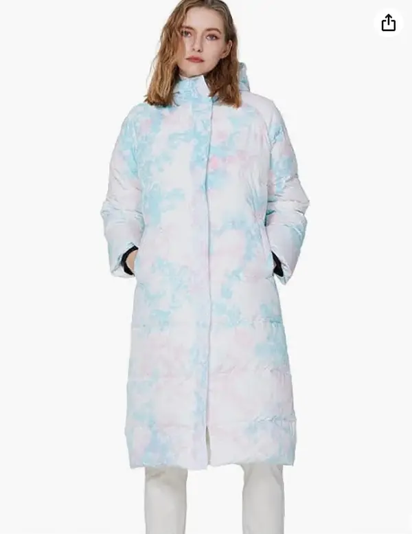 Women's Hooded Puffer Coat, Loose Fit Mid-Long Quilted Winter Down Parka with a Zipper and Pockets for Outdoor Wear, Tops, Padded, Casual, Lightweight, Women's Clothes, Wardrobe