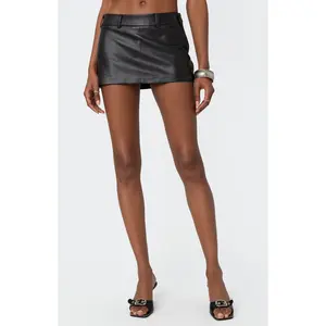 Edikted Women's Crawford Faux Leather Micro Skort - Multicolor
