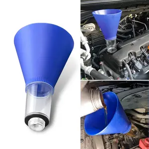 1pc Universal Car Fuel Funnel with Leak-Proof Design, Automotive Oil Change Tool with Sealing Rubber Ring, Auto Repair Tools, Detachable Portable Threaded Funnel For Engine Maintenance, Compatible with Toyota Lexus Hyundai Kia Honda(Blue)