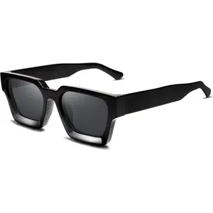 Thick Square Sunglasses for Men Women Retro Chunky Rectangle Shades UV400 Protection VL9731