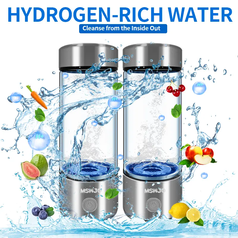 2026 New Hydrogen Water Bottle,2PS Hydrohealth Hydrogen Water Generator with SPE Pem Technology  Up to 5000 PPB Water Ionizer for Home, Office, Daily Drinking