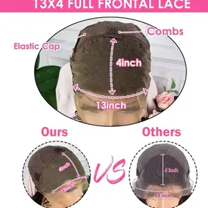 Transparent Lace 13x4 Full Frontal 20” inches Human Hair Wig High Quality 200% Density Pre Plucked Washable Color Changeable Natural Look Human Hair Curly,hair Wig Loose Double.
