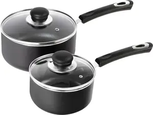 Nonstick Saucepan Set with Lid, 1 Quart and 2 Quarts Multipurpose Pots Set for Home Kitchen or Restaurant