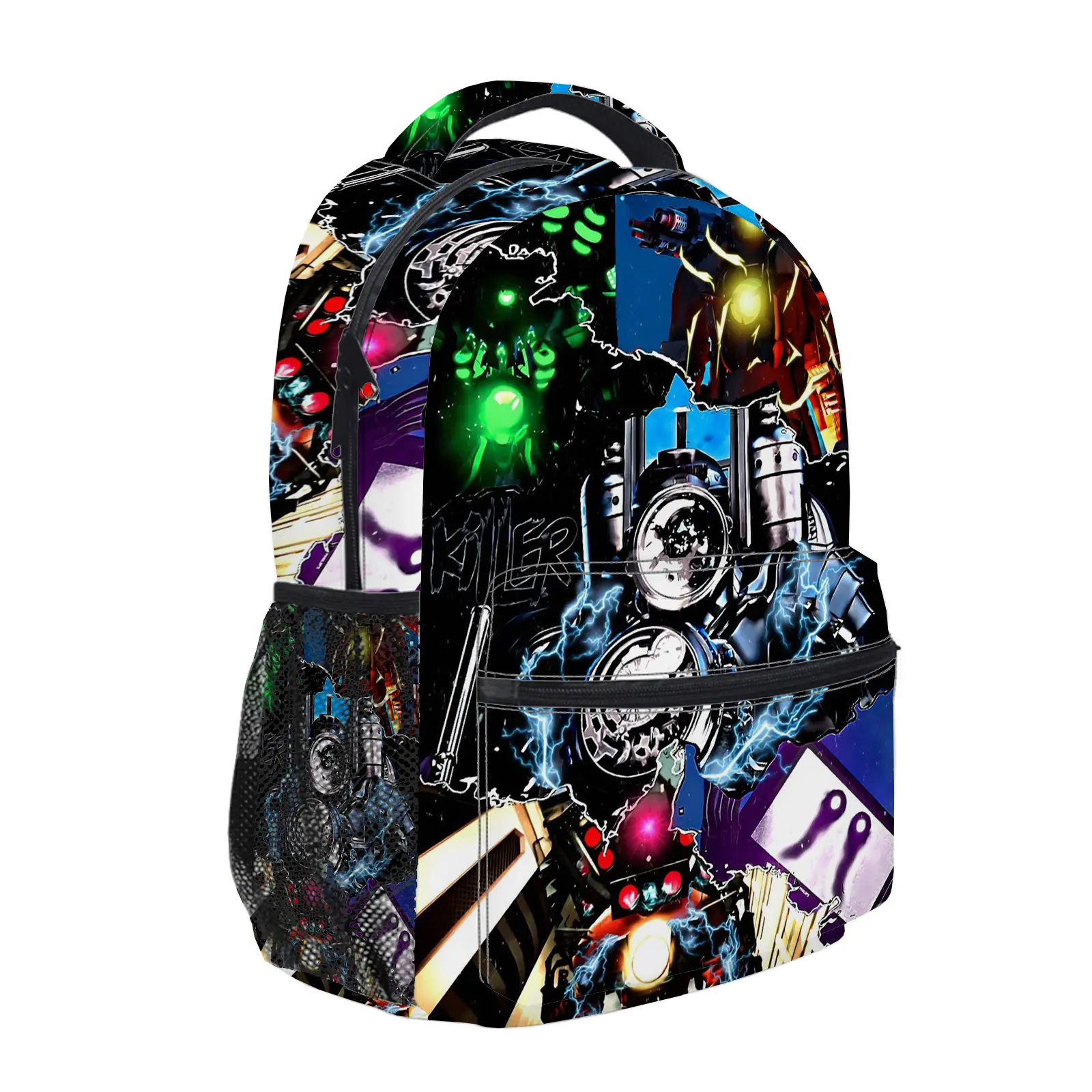 Skibidi Toilet Y2K Aesthetic Backpack for Girls, Cute Cartoon Girl Printed School Bag for Teens, Large Capacity Bookbag with Mesh Side Pockets, Lightweight Casual Travel Daypack for Back to School e-170