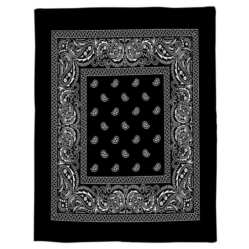 Bandana Pattern Flannel Fleece Throw Blanket - 280g/sq m, Good Warmth Retention, Machine Washable, Portable Plush Bedspread for Bed/Sofa, Father's Day Holiday Gift for Family, Fluffy Blankets