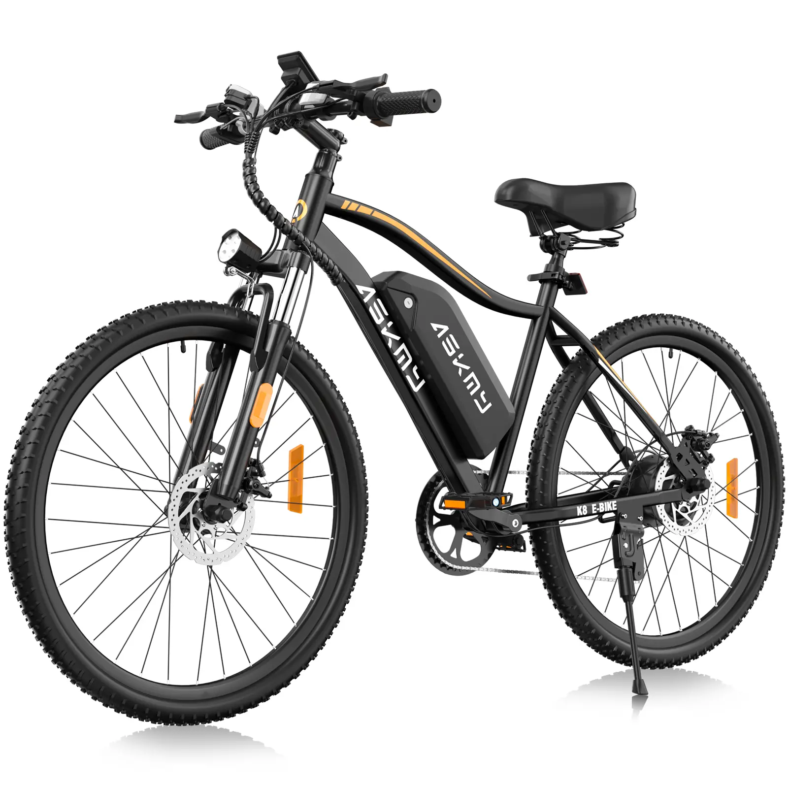 Adult Electric Mountain Bike - 1000W Peak Motor, 26-Inch Tires, 48V Removable Battery, 7-Speed, Front Fork Susp., 35mi Range, LED Light, All-Terrain Rides, Commuter Bicycle for Mountain Biking (Black), 3-Level Lcd Display
