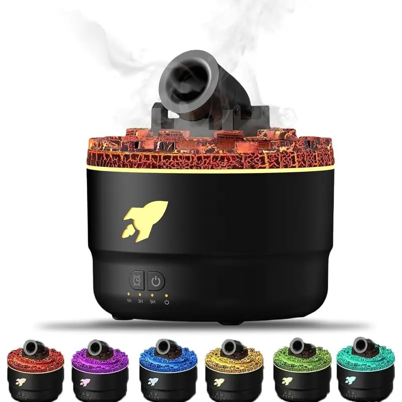 Volcano Cannon Type Aromatherapy Humidifier, Equipped with 7-color LED Light Effect and Volcano Cannon Shape, Dual-mode Cold Mist, Aromatherapy Equipment for Rooms, Aromatherapy Essential Oil Humidifier,back to school,back to school haul