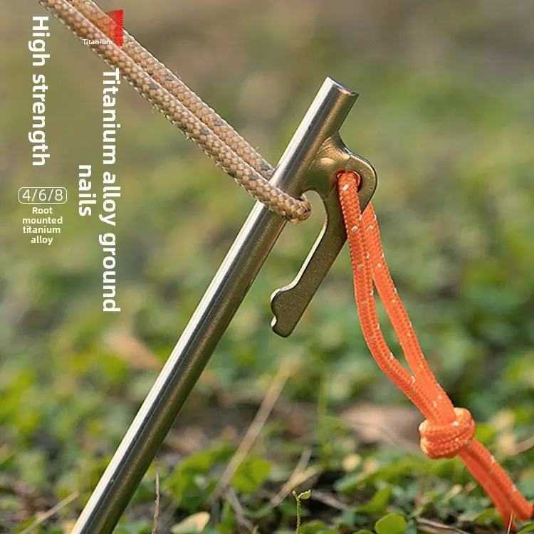 Titanium Tent Pegs Outdoor Camping Ground Nails for Sand & Gravel Terrains Heavy Duty Tent Stakes Titanium Tent Pegs Outdoor Camping Ground Nails for Sand & Gravel Terrains Heavy Duty Tent Stakes