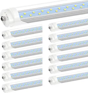 GE 8FT LED Bulbs, Single Pin Fa8 Base, 50W (130W Equiv.), 5000K Daylight, 6000LM, 8 Foot T8 T10 T12 LED Tube Lights, 96'' LED Replacement for Fluorescent Light, ETL Listed, Ballast Bypass, 12 Pack linkable shop light fixture