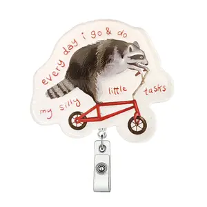 Retractable Badge Clip, Cute Badge Reel Holder, ID Card Carrier for Students & Office Workers, Ideal for Doctors Nurses Teachers