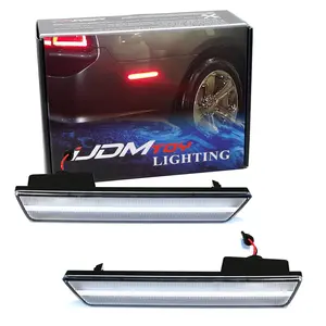 iJDMTOY Clear Lens Red Full LED Rear Side Marker Light Kit For 2008-14 Dodge Challenger, 2011-14 Charger, Powered by 36-SMD LED