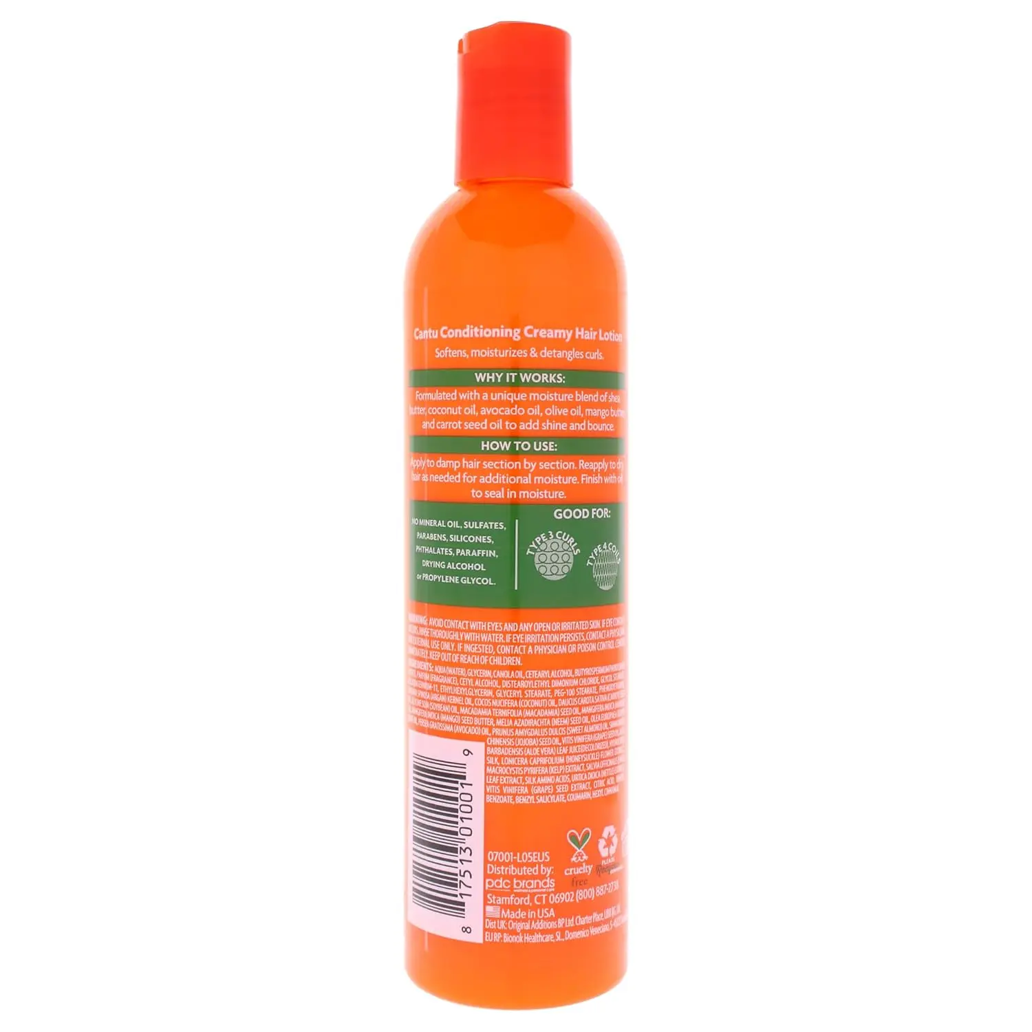 Cantu Conditioning Creamy Lotion - Aloe Enriched Hair Moisturizer with Shea Butter & Avocado, for Natural Hair & Curly Locks, Textured & Bouncy Curls Support, 12 fl oz, Hydration, Detangling, Adults