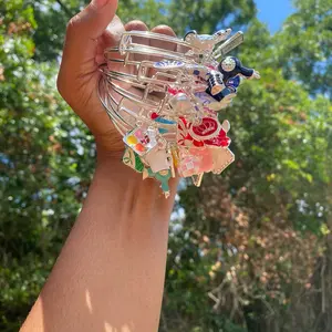 Rainbow Colorful Daily Metal Coating Bangle Bracelets