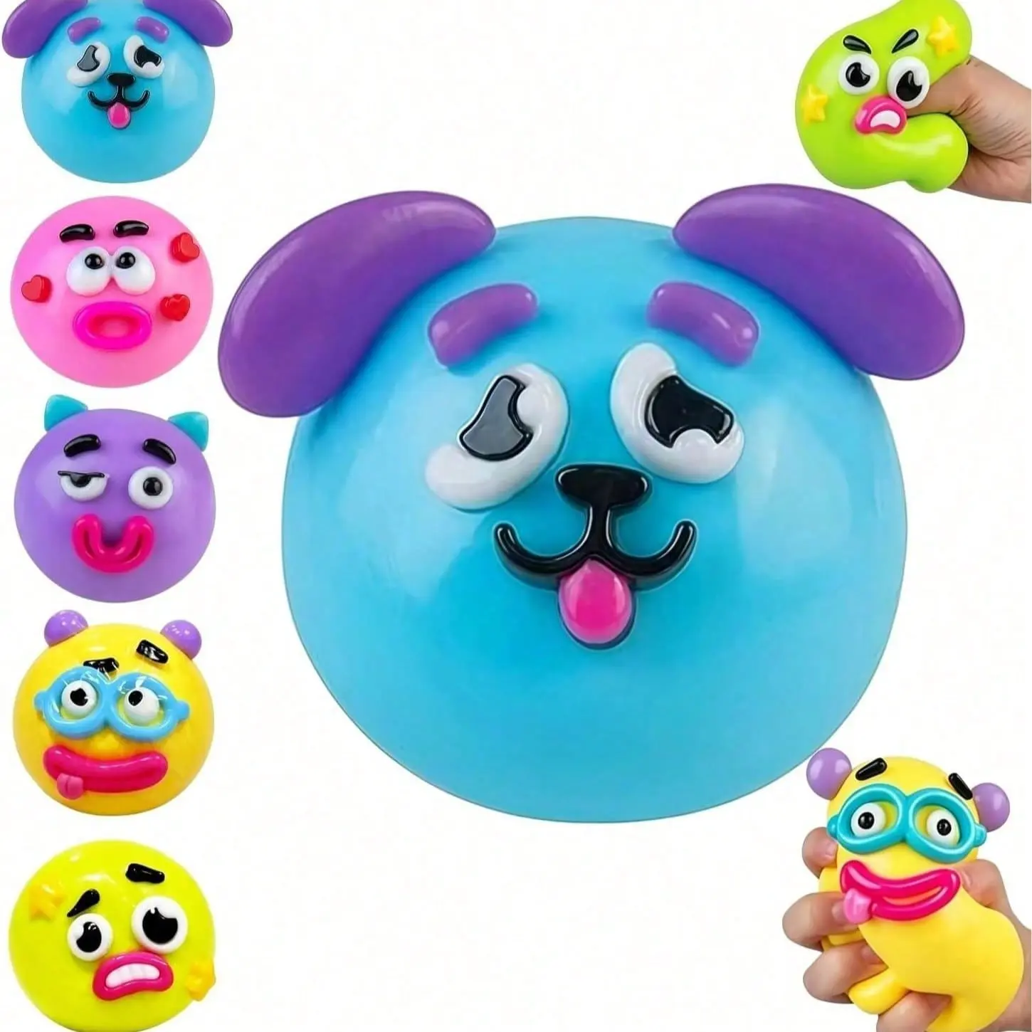 NEW Smushers Squishy-Curiosities Smushers Dog Face Swap Squishy, Soft Slow Rising Stress Relief For Stress & Anxiety Relief, Cute Dog Face Sensory Fidget For Adults Anxiety Relief