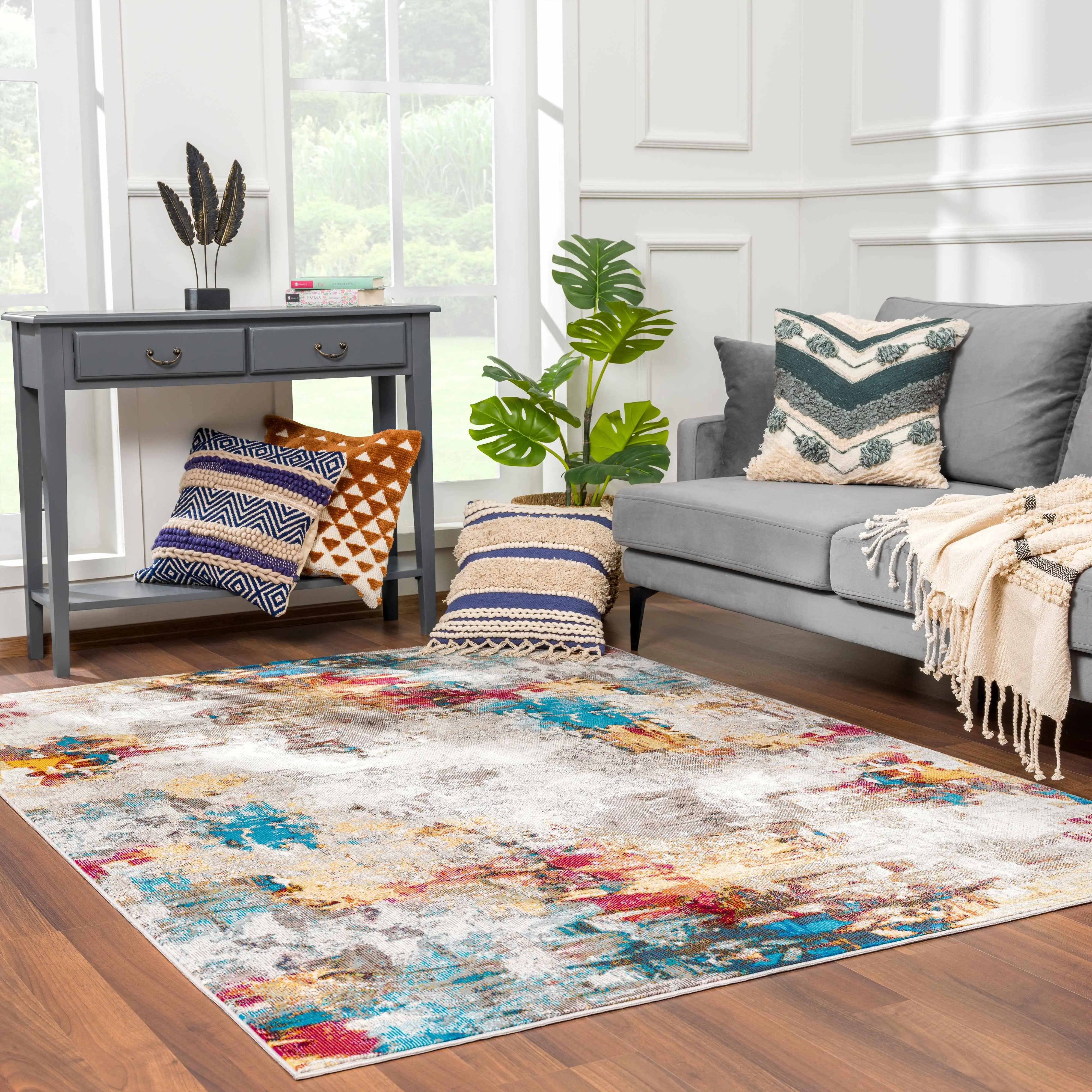 Mardin Modern Abstract Area Rug - Clearance Home Decor Rugs, Multi-Size Synthetic Fiber, Adds Flair, Defines Living Room Seating, Infuses Artistic Vibes for Home & Kitchen Spaces