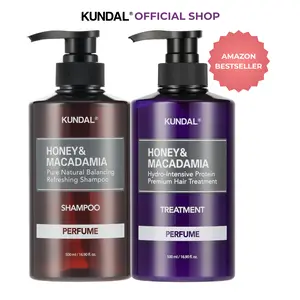 [KUNDAL] Honey & Macadamia Shampoo & Conditioner Set (16.9 fl oz each) – Moisturizing, Frizz Control Care for Dry & Frizzy Hair, Sulfate-free, Long-lasting Scent, Daily Haircare