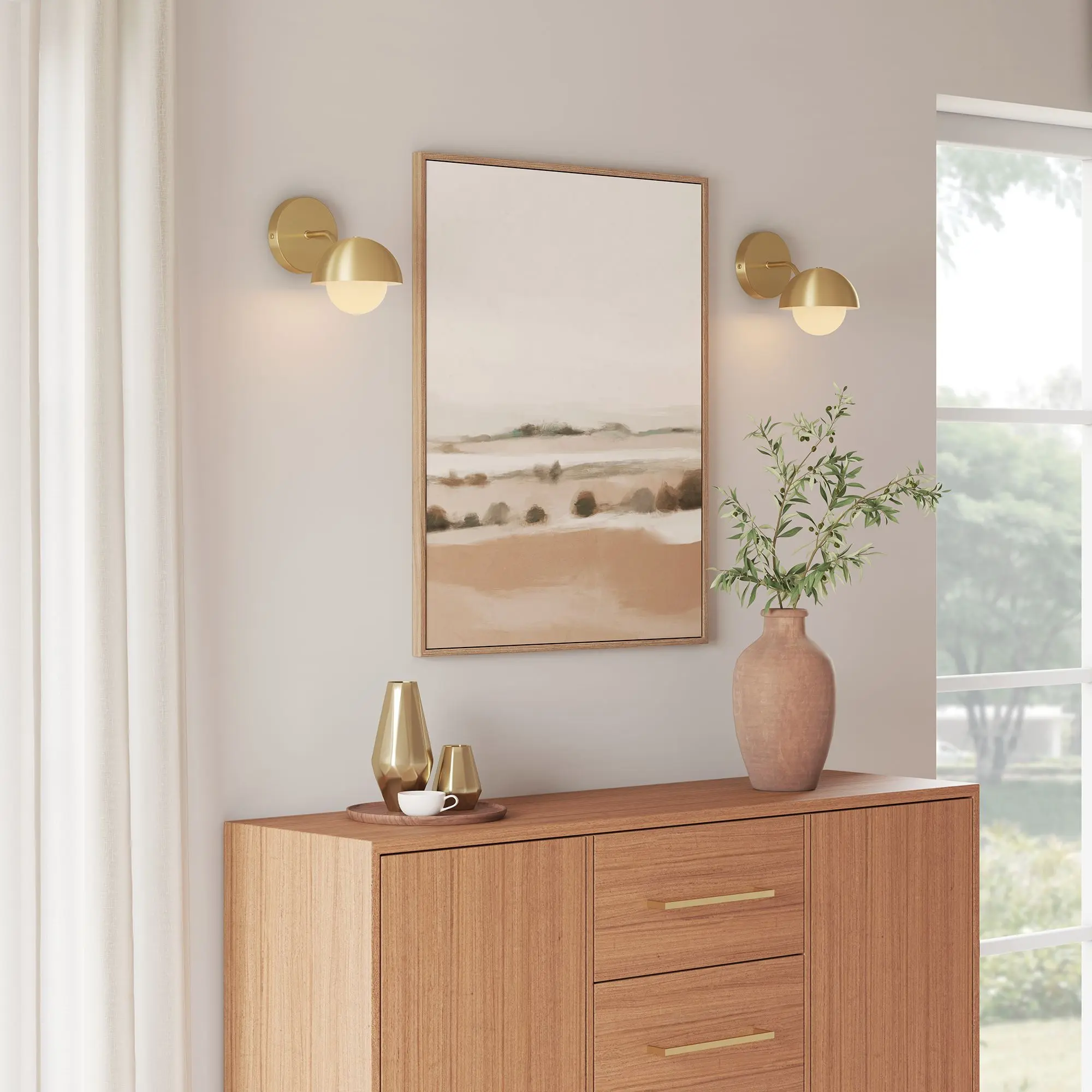 Eclipse Globe Wall Sconce in Brass