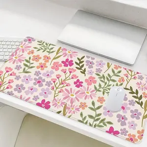 Floral Pattern Mouse Pad, Rectangle Gaming Mouse Pad, Office Desk Keyboard Mat for Home Office Game Room Desk, Office Accessories, Gaming Desk Accessory