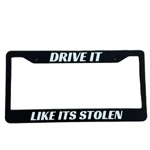 Custom Frames - Black License Plate Holder with Bold Text Design License Plate Frame Accessories.