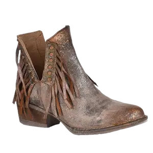 Circle G by Corral Ladies Brown Studs & Fringe Booties Q5090