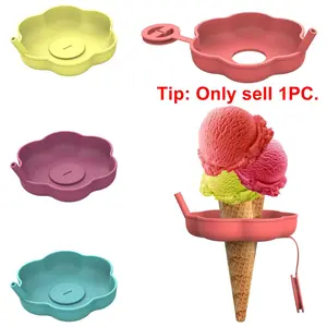Silicone Ice Cream Popsicle Holder for Kids with Straw, 2-In-1 Reusable Mess-Free Leak-Proof, Ideal for Summer Parties and Outdoor Picnics