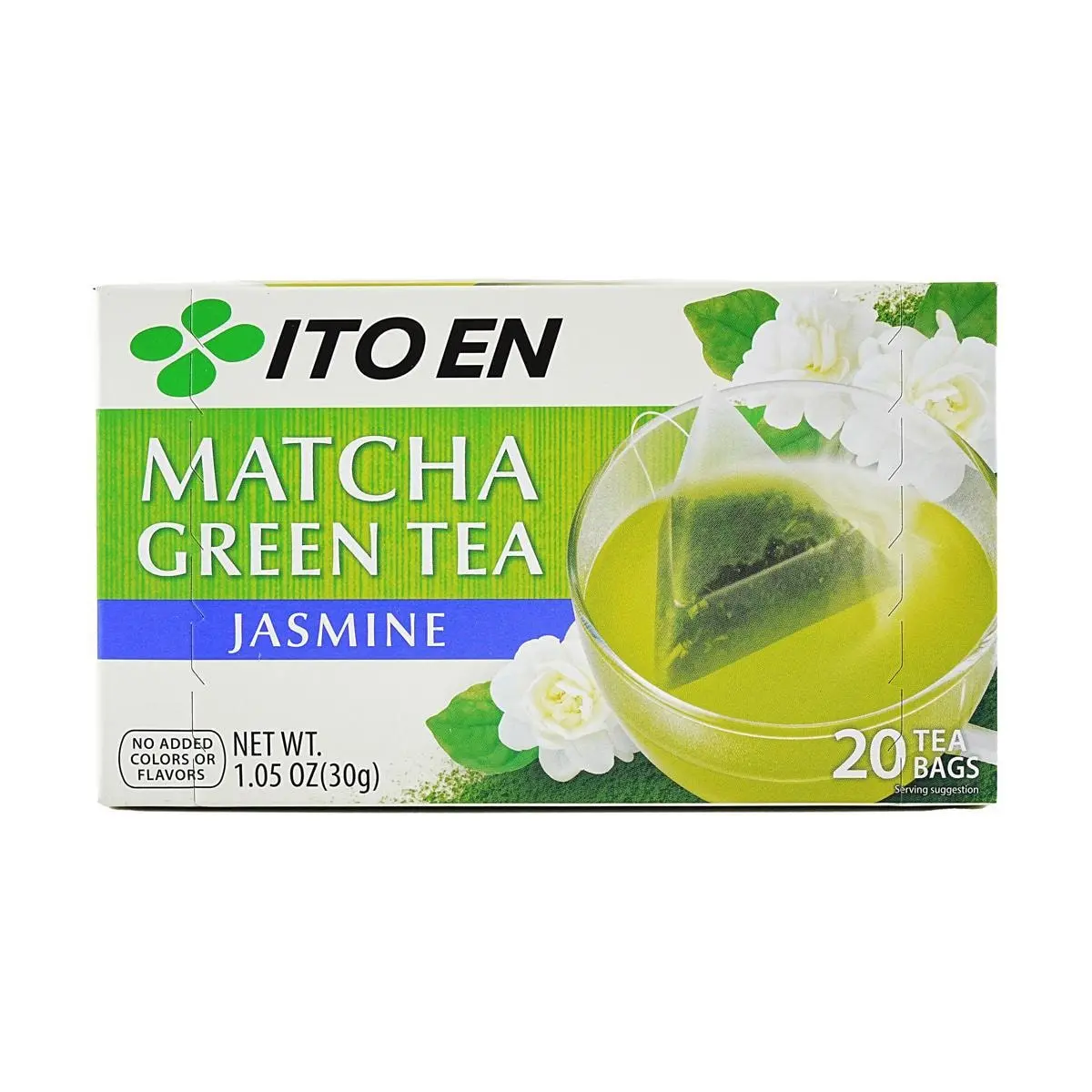 ITO EN Matcha Green Tea Bags with Jasmine - 20 Count, 30g - Authentic Japanese Flavor, Premium Quality