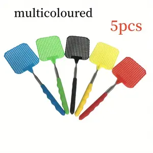 Retractable Fly Swatters] Retractable Fly Swatters, With Extended Handles, Durable Retractable Handles, Fly Swatter Heavy Duty Set, For Home, Classroom And Office, 5 Colors