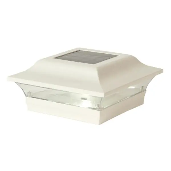 Classy Caps Mfg Inc SL214W 5X5 WHITE ALUMINUM IMPERIAL SOLAR POST CAP