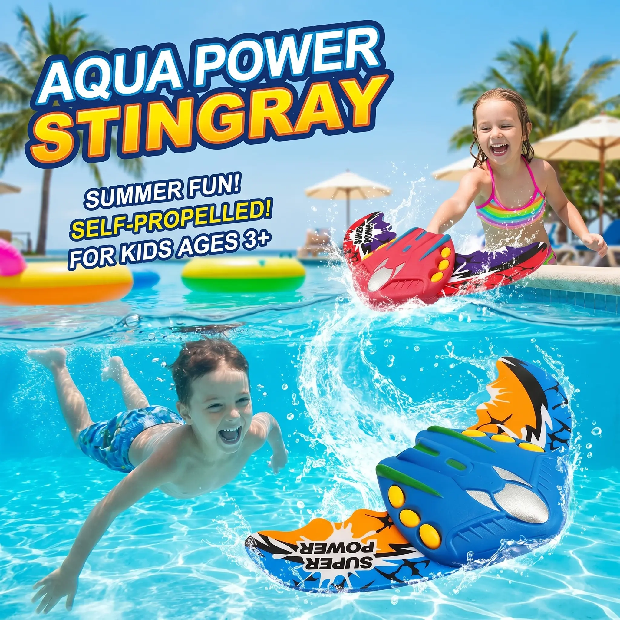 2-Pack Kids Pool Diving Toys – Self-Propelled Underwater Gliders for Boys & Girls 5-12, Outdoor & Interactive Summer Pool Fun, Perfect Gift Pool Floater Inflatable Pools Pool Floater Inflatable Pools