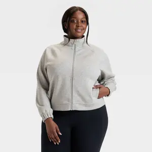 Women's Airy Sleek Full Zip Jacket - All In Motion Heathered Gray 4X