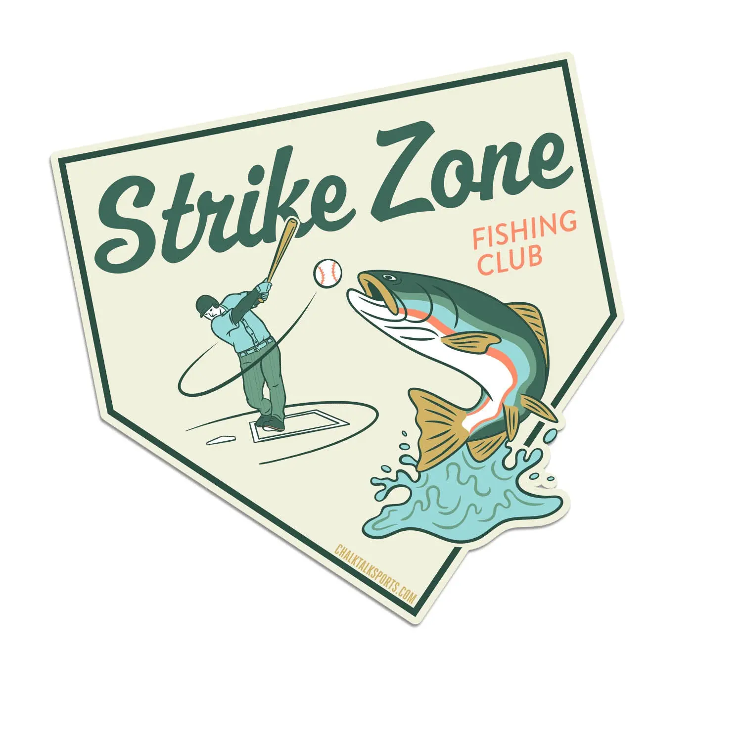 Baseball Sticker - Strike Zone, Sports/Fishing Themed, for Baseball Players, Brings Together 2 Favorite Pastimes, Fun Design, Suitable for Indoor or Outdoor Use