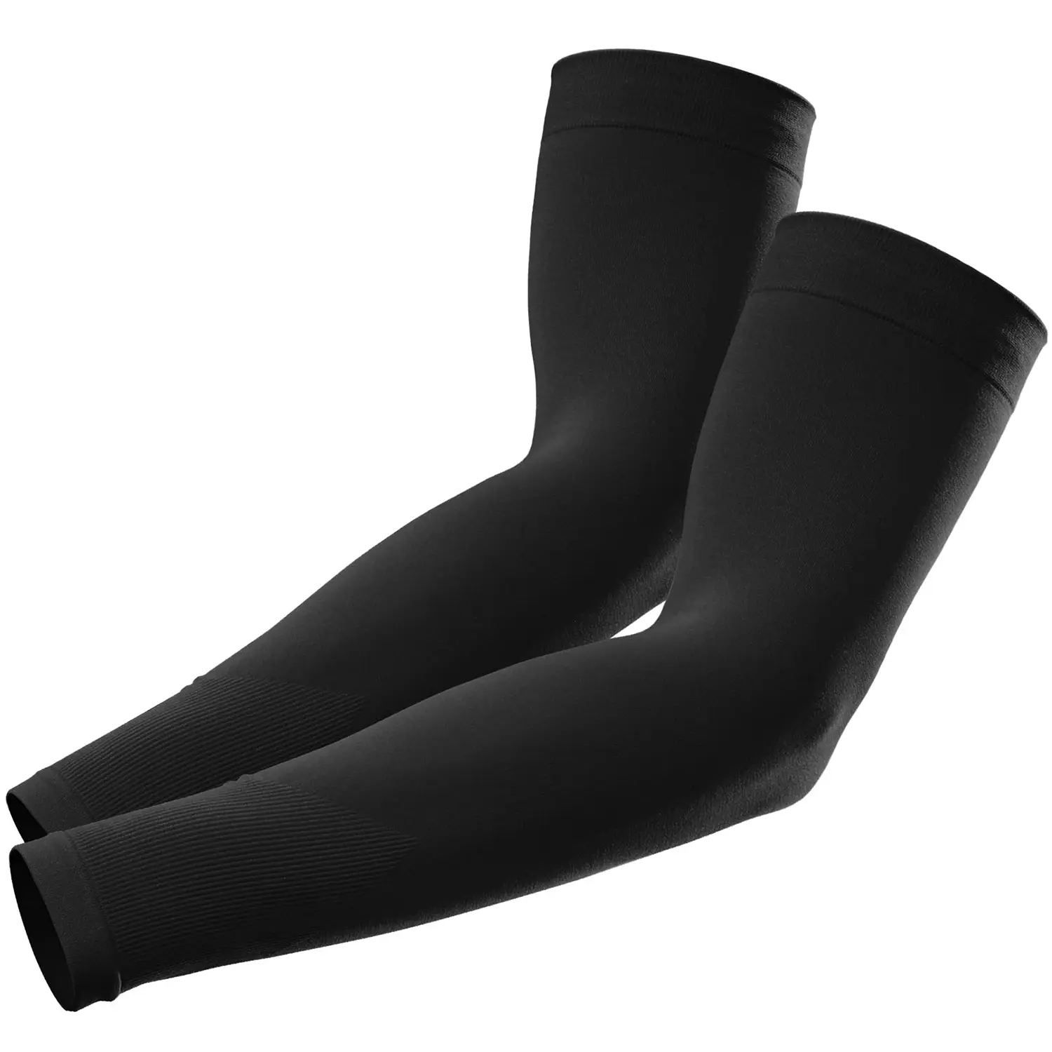 1 Pair Cooling Ice Silk Arm Sleeves For Men And Women - Outdoor Sports Sun Protection Hand Sleeves - For Golf, Cycling, Running Youth Black