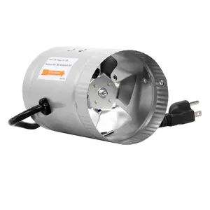 4 Inch 100 CFM Inline Duct Fan with Low Noise, Exhaust Booster for HVAC Ventilation in Grow Tent, Basements, Bathrooms and Kitchens, Grey