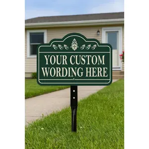 Custom Yard Sign with 16" Stake Personalized Outdoor Aluminum Sign with Your Wording Rust-Free Lawn Plaque for Home Garden or Business Durable Weatherproof Design Your Own Message