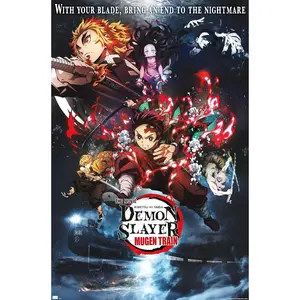 Trends International Demon Slayer: Mugen Train - Collage One Sheet Wall Poster, 34L x 22.4W, Unframed Version