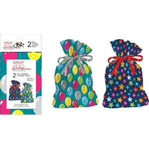 212 MAIN Extra Large Paper Drawstring Gift Bag, All Occasion Colorful Assorted Pack, Gift Wrapping Supplies - Pack of 6 (SKU 9093195)