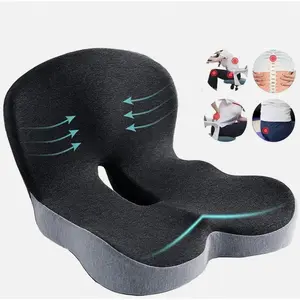 Memory Foam Seat Cushion Pad with Lumbar Support Pillow - Back, Sciatica Pain Relief for Office Desk Chair, Car Seat, Wheelchairs, Desk, Kitchen Use - Sports & Outdoor Accessory for Pregnancy Support