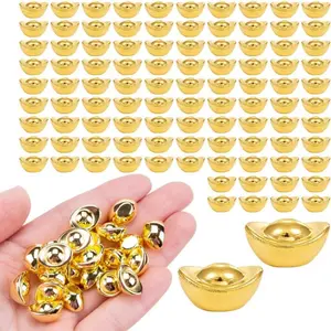 20pcs Mini Yuan Bao Decor Alloy Feng Shui Figurine for Office & Desktop Wealth Symbol for Collectors Embrace Prosperity Home Decor Ornaments