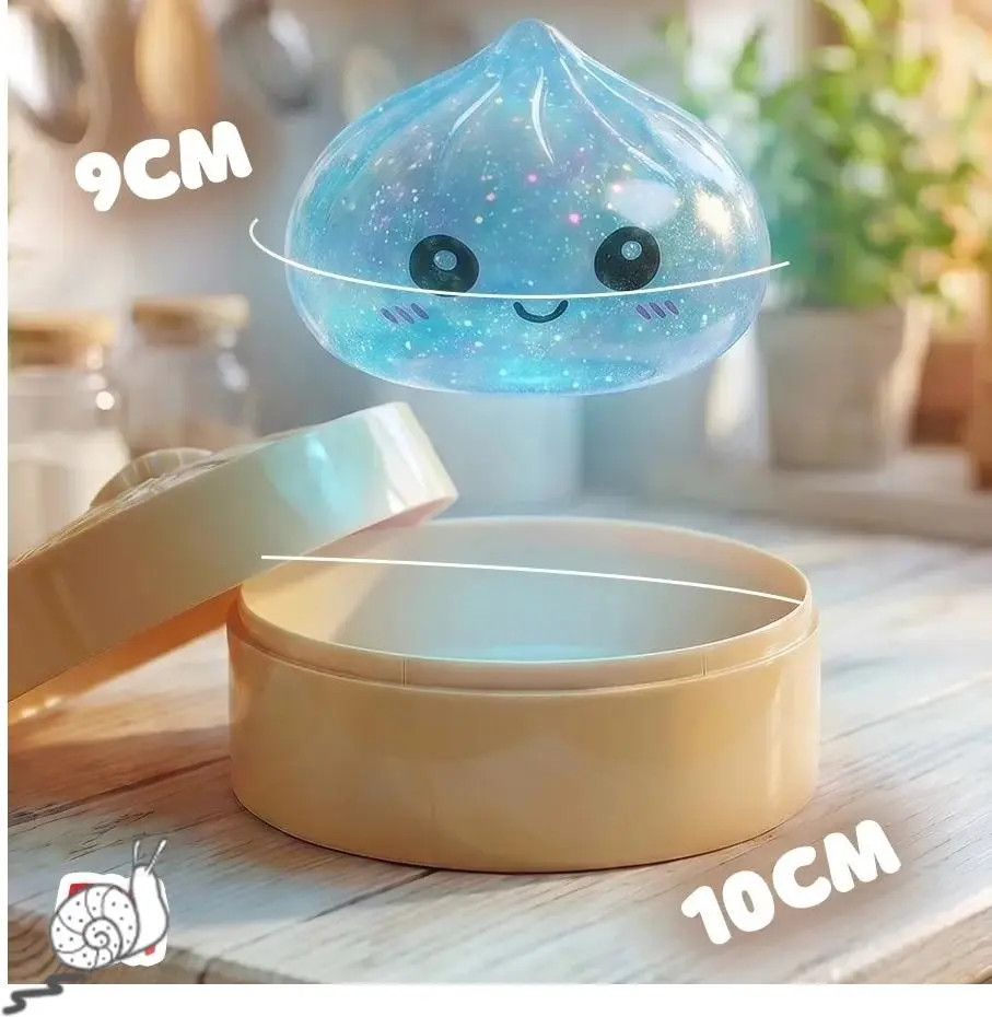 【Blind Box】2026 New Glitter Dumpling Squishy with Steamer Box, TPR Soft Sensory Fidget Squeeze Toy, Adult Stress & Anxiety Relief Tool with Viral Mystery Packaging Clicker, Squishies