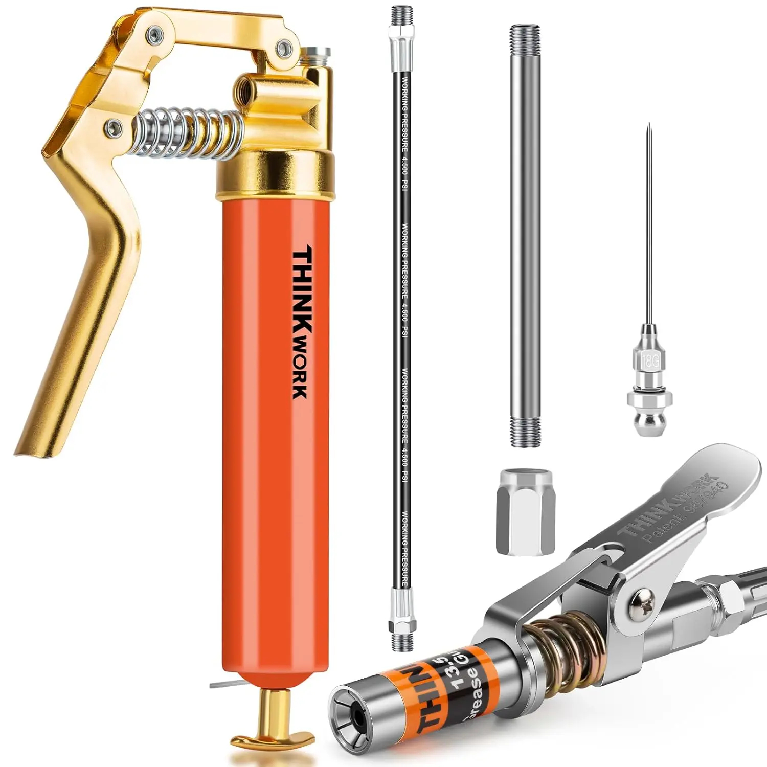 THINKWORK Butter Gun Propellant Kit 3000 PSI 8000 PSI Heavy Duty Grease ...
