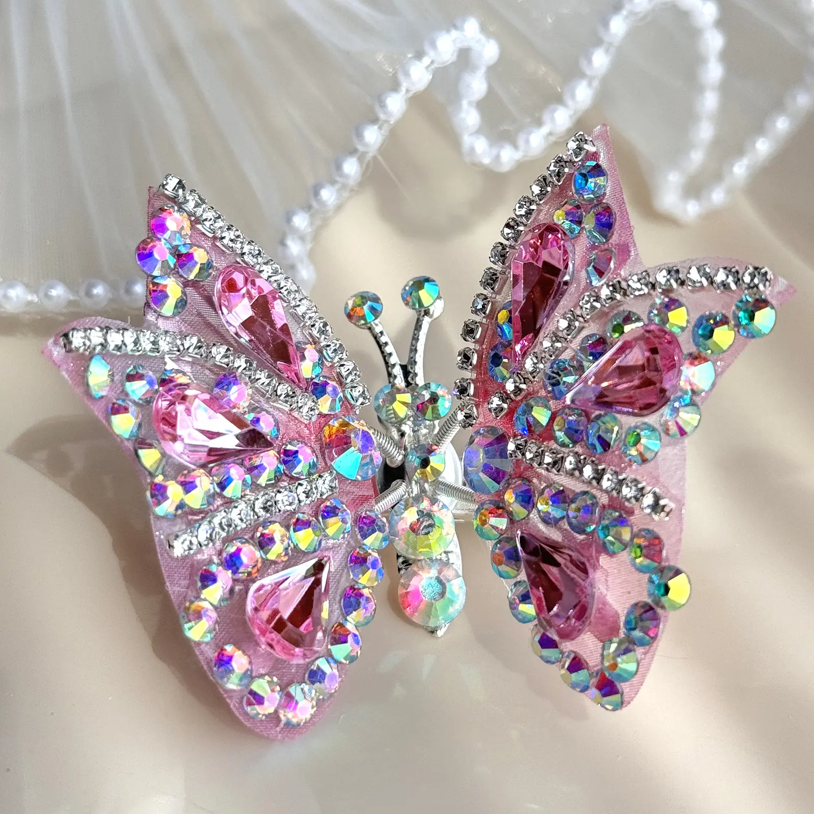 Handcrafted Moving Wings Butterfly Hair Clips & Gift Box - 90s Vintage Crystal Style Hair Accessories Great Gift for Halloween Christmas