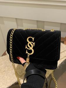 women's solid color quilted crossbody bag, fashionable chain strap shoulder bag for daily used, casual trendy versatile high-quality daily commuting bag