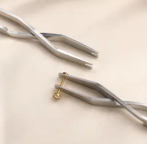 Threadless Jewelry Removal Tool for Flat Back Earrings, Labret Studs & Nose Studs – Stainless Steel Separator Tool